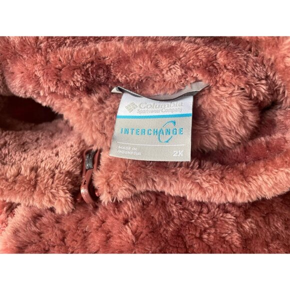 Plus Size 2X Columbia Bugaboo Fleece Interchange Full Zip Jacket Mauve Rose Pink - Picture 6 of 7